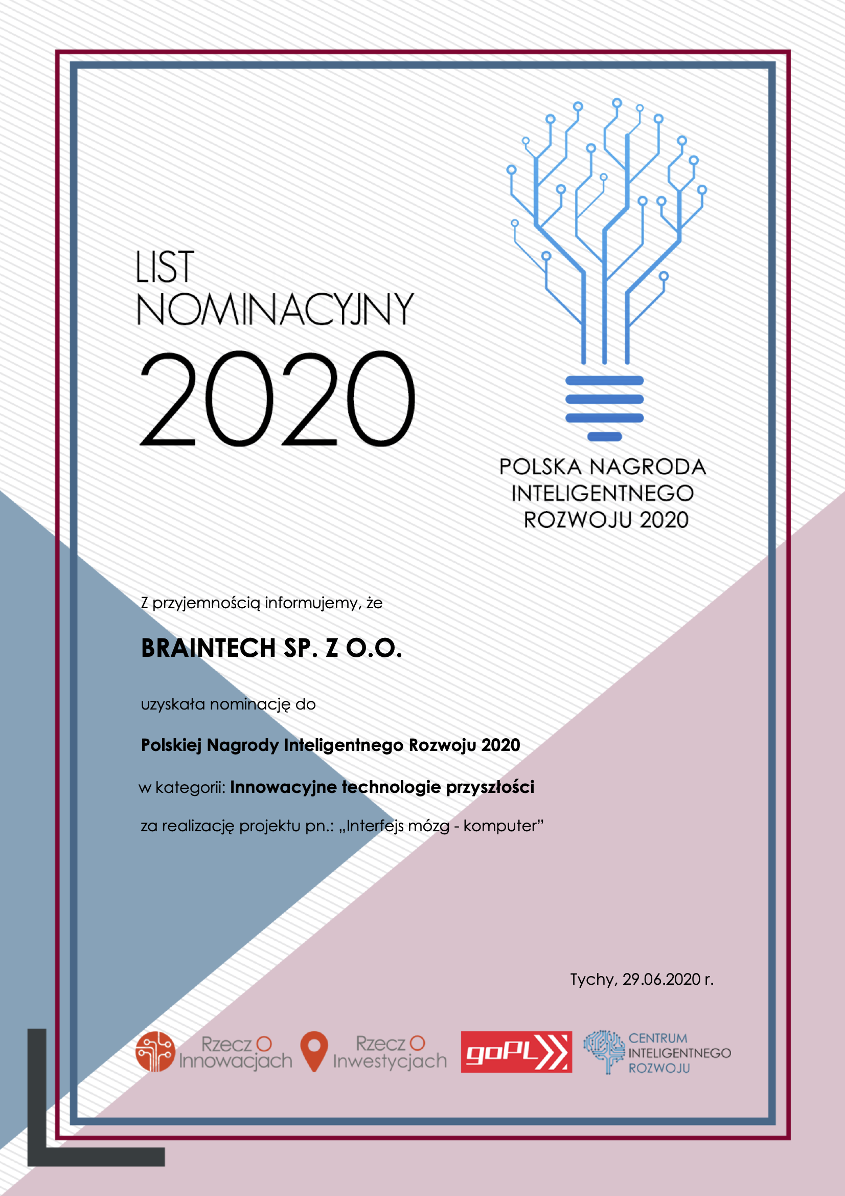 PNIR2020 – List Nominacyjny – Braintech